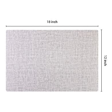 Placemats Set of 6 PU Placemats for Kitchen Dining Table Decor Washable Table Placemats, 18*12in