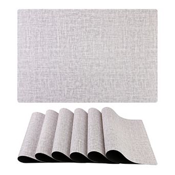 Placemats Set of 6 PU Placemats for Kitchen Dining Table Decor Washable Table Placemats, 18*12in