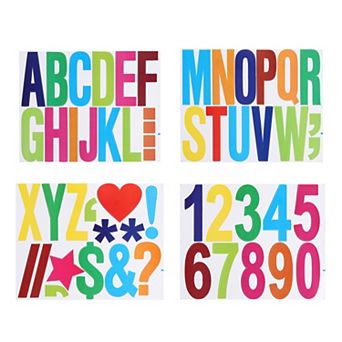 Letters Numbers Kit 4 Inch, 8 Sheet Self-Adhesive Alphabet Stickers Larger Number Sticker
