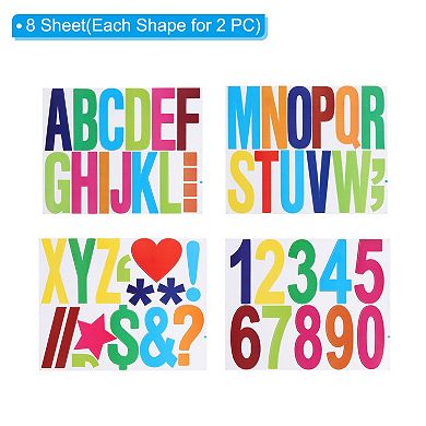 Letters Numbers Kit 4 Inch, 8 Sheet Self-Adhesive Alphabet Stickers Larger Number Sticker