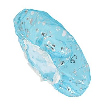 1 pc Women Double Layer Mesh Shower Cap for Bathroom Vacation Travel Hotel