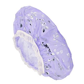 1 pc Women Double Layer Mesh Shower Cap for Bathroom Vacation Travel Hotel