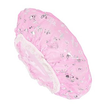 1 pc Women Double Layer Mesh Shower Cap for Bathroom Vacation Travel Hotel