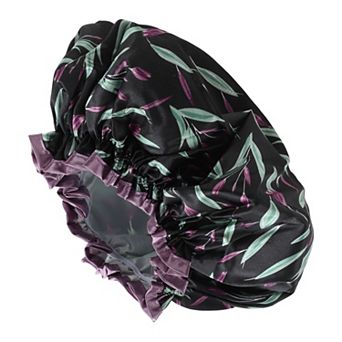 1 pc Women Double Layer Large Dots Shower Cap for Bathroom Vacation Travel