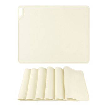 Placemat Set of 6 Silicone Placemats for Kitchen Dining Table Decor, Washable Table Placemats