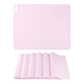 Placemat Set of 6 Silicone Placemats for Kitchen Dining Table Decor, Washable Table Placemats
