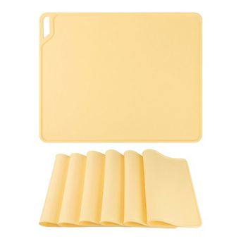 Placemat Set of 6 Silicone Placemats for Kitchen Dining Table Decor, Washable Table Placemats