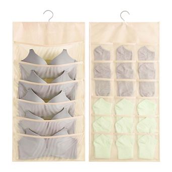 Closet Hanging Organizer with Mesh Pocket and Rotating Hanger, Houseware 18-Pocket Hanging Organizer