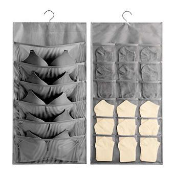 Closet Hanging Organizer with Mesh Pocket and Rotating Hanger, Houseware 18-Pocket Hanging Organizer