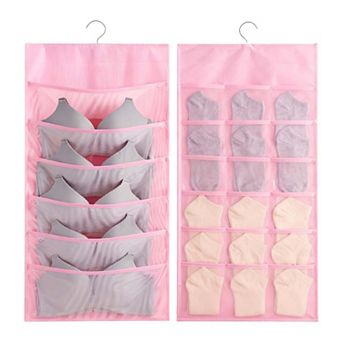 Closet Hanging Organizer with Mesh Pocket and Rotating Hanger, Houseware 18-Pocket Hanging Organizer