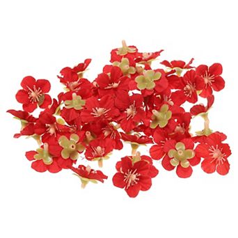 0.98" Artificial Cherry Blossom Flower Heads, 50 Pack Silk Cherry Blossom Fake Flowers Heads