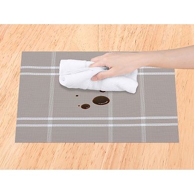Placemat Set of 6 PVC Placemats for Kitchen Dining Table Decor, Washable Table Placemats