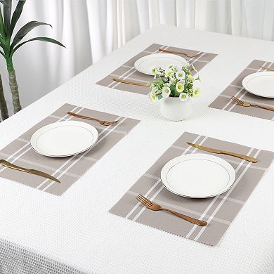 Placemat Set of 6 PVC Placemats for Kitchen Dining Table Decor, Washable Table Placemats