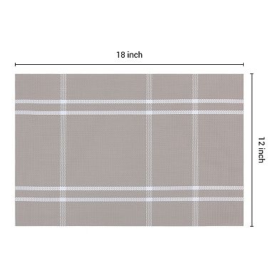 Placemat Set of 6 PVC Placemats for Kitchen Dining Table Decor, Washable Table Placemats