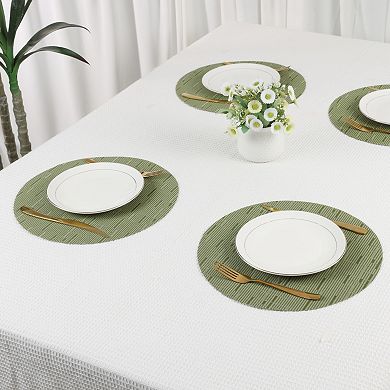 Round Placemats Set of 6 PVC Placemats for Kitchen Dining Table Decor Washable Table Placemats