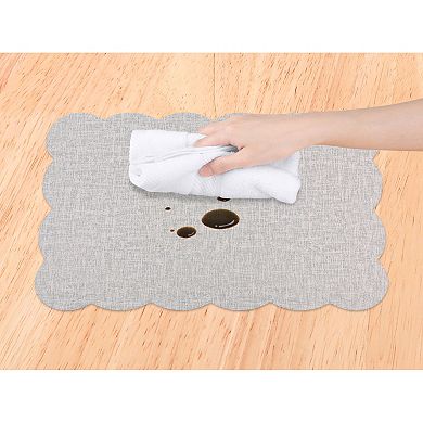 Placemats Set of 6 Ruffle Placemats for Kitchen Dining Table Decor Table Placemats, 18*12in