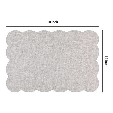 Placemats Set of 6 Ruffle Placemats for Kitchen Dining Table Decor Table Placemats, 18*12in
