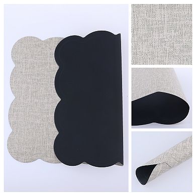 Placemats Set of 6 Ruffle Placemats for Kitchen Dining Table Decor Table Placemats, 18*12in