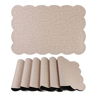 Placemats Set of 6 Ruffle Placemats for Kitchen Dining Table Decor Table Placemats, 18*12in