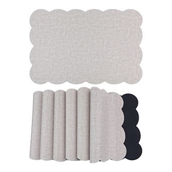 Placemats Set of 6 Ruffle Placemats for Kitchen Dining Table Decor Table Placemats, 18*12in