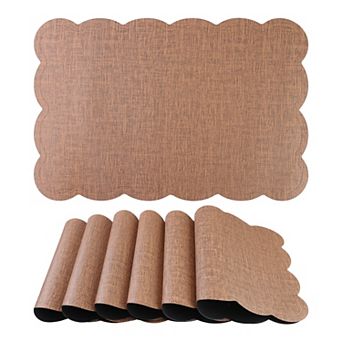 Placemats Set of 6 Ruffle Placemats for Kitchen Dining Table Decor Table Placemats, 18*12in