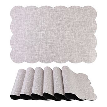 Placemats Set of 6 Ruffle Placemats for Kitchen Dining Table Decor Table Placemats, 18*12in