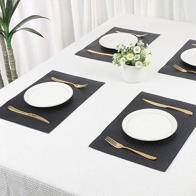 Placemats Set of 6 Leather Placemats for Kitchen Dining Table Decor Table Placemats 17"x12"