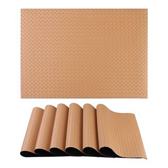 Placemats Set of 6 Leather Placemats for Kitchen Dining Table Decor Table Placemats 17"x12"
