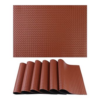 Placemats Set of 6 Leather Placemats for Kitchen Dining Table Decor Table Placemats 17"x12"