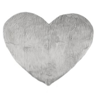 1 pc Heart Shape Plush Mat Soft Absorbent Washable Toilet Shag Area Rugs 16"x20"