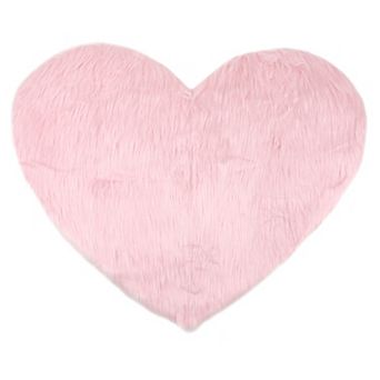 1 pc Heart Shape Plush Mat Soft Absorbent Washable Toilet Shag Area Rugs 16"x20"