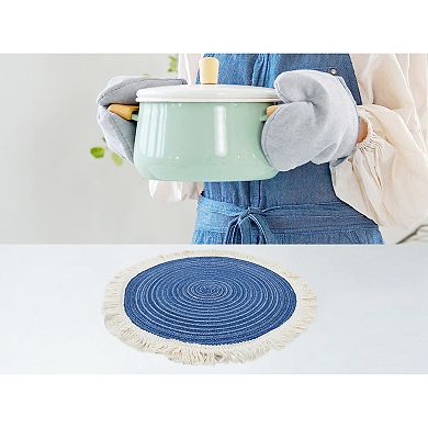 Rustic Placemats Set of 6 Round Rattan Placemats for Dining Table Decor Kitchen Table Mat