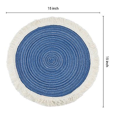 Rustic Placemats Set of 6 Round Rattan Placemats for Dining Table Decor Kitchen Table Mat