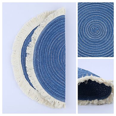 Rustic Placemats Set of 6 Round Rattan Placemats for Dining Table Decor Kitchen Table Mat