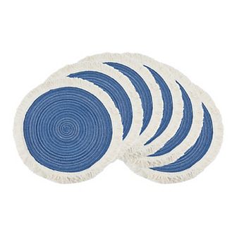 Rustic Placemats Set of 6 Round Rattan Placemats for Dining Table Decor Kitchen Table Mat