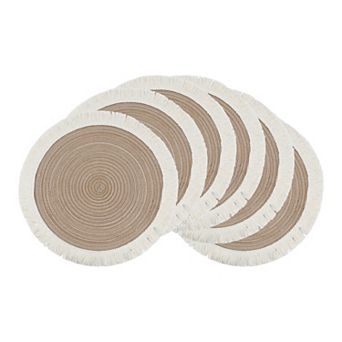 Rustic Placemats Set of 6 Round Rattan Placemats for Dining Table Decor Kitchen Table Mat