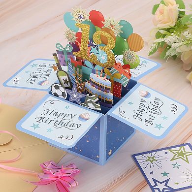 Birthday Card, Pop-Out Birthday Card with Greeting Card and Envelope for Boy Women Girl Gift Friend