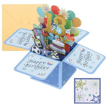 Birthday Card, Pop-Out Birthday Card with Greeting Card and Envelope for Boy Women Girl Gift Friend