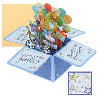 Birthday Card, Pop-Out Birthday Card with Greeting Card and Envelope for Boy Women Girl Gift Friend