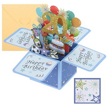 Birthday Card, Pop-Out Birthday Card with Greeting Card and Envelope for Boy Women Girl Gift Friend