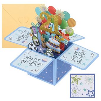 Birthday Card, Pop-Out Birthday Card with Greeting Card and Envelope for Boy Women Girl Gift Friend