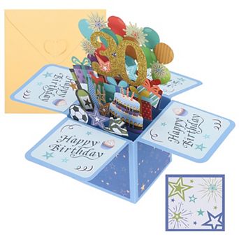 Birthday Card, Pop-Out Birthday Card with Greeting Card and Envelope for Boy Women Girl Gift Friend