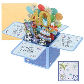 Birthday Card, Pop-Out Birthday Card with Greeting Card and Envelope for Boy Women Girl Gift Friend