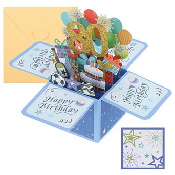 Birthday Card, Pop-Out Birthday Card with Greeting Card and Envelope for Boy Women Girl Gift Friend