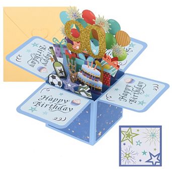 Birthday Card, Pop-Out Birthday Card with Greeting Card and Envelope for Boy Women Girl Gift Friend