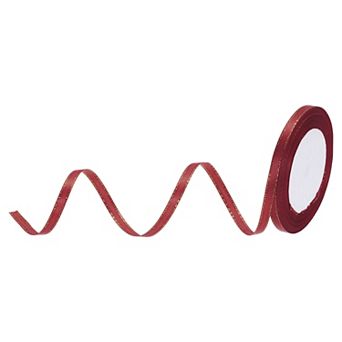 1/4 Inch 25 Yard Wide Satin Ribbon with Gold Edges Border Grosgrain Fabric Ribbon