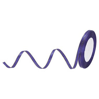 1/4 Inch 25 Yard Wide Satin Ribbon with Gold Edges Border Grosgrain Fabric Ribbon