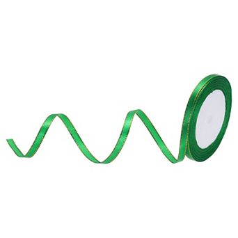 1/4 Inch 25 Yard Wide Satin Ribbon with Gold Edges Border Grosgrain Fabric Ribbon