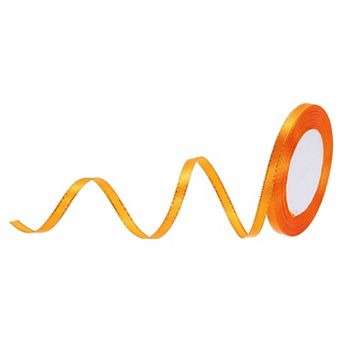 1/4 Inch 25 Yard Wide Satin Ribbon with Gold Edges Border Grosgrain Fabric Ribbon