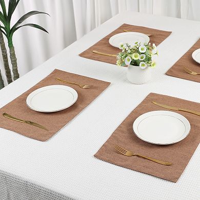 Placemats Set of 6 Polyester Placemats for Kitchen Dining Table Decor Heat Resistant Table Placemats